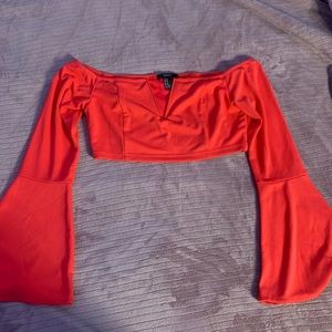 Long sleeve off the shoulder top